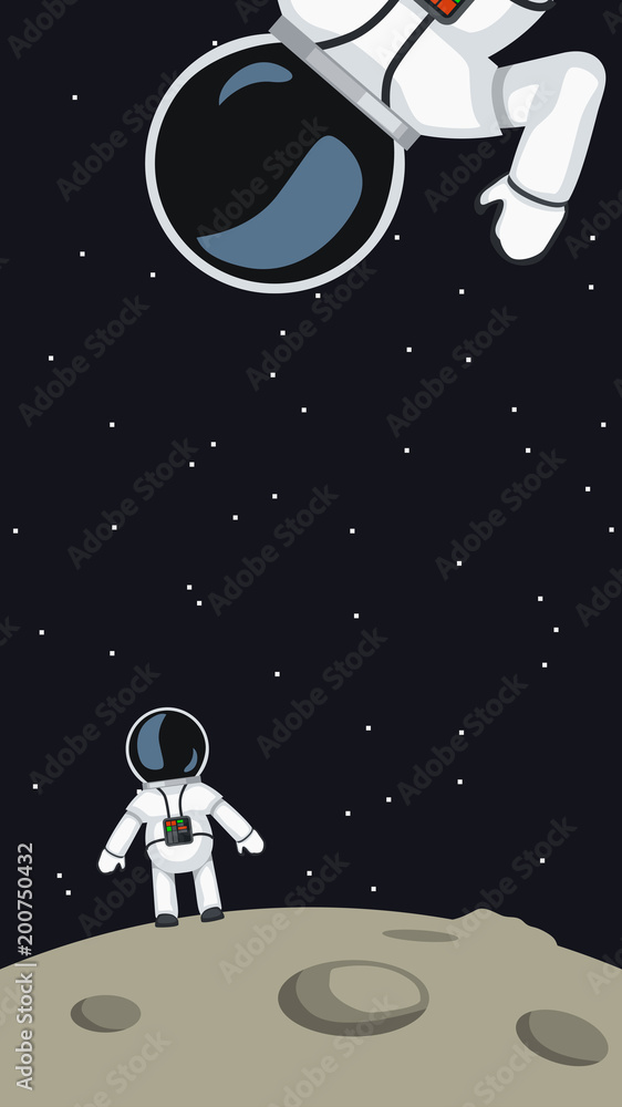 Canvas Prints astronauts on moon surface