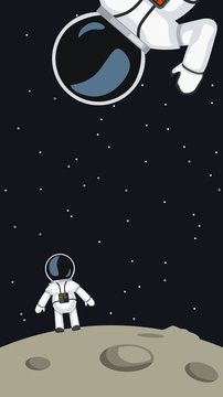 astronauts on moon surface