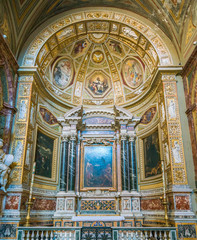 Fototapeta na wymiar Side chapel in the Church of Sant'Agostino in Rome, Italy.