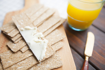 Diet food ingredients on dark wooden background