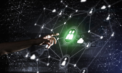 Obraz premium Creating modern wireless technologies as means of communucation 