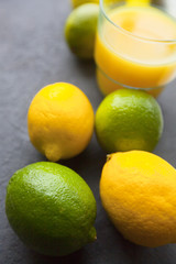 Healthy breakfast on dark stone background