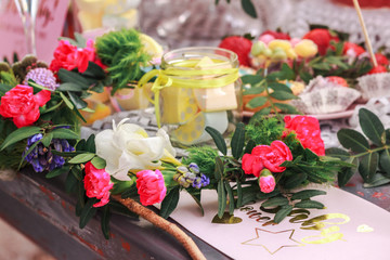 Color decor and flowers