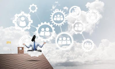 Concept of security and privacy protection with camera headed ma