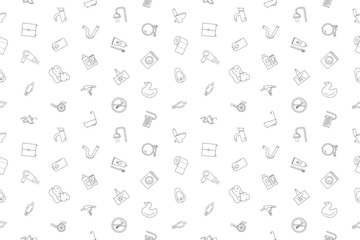 Vector bathroom pattern. Bathroom seamless background