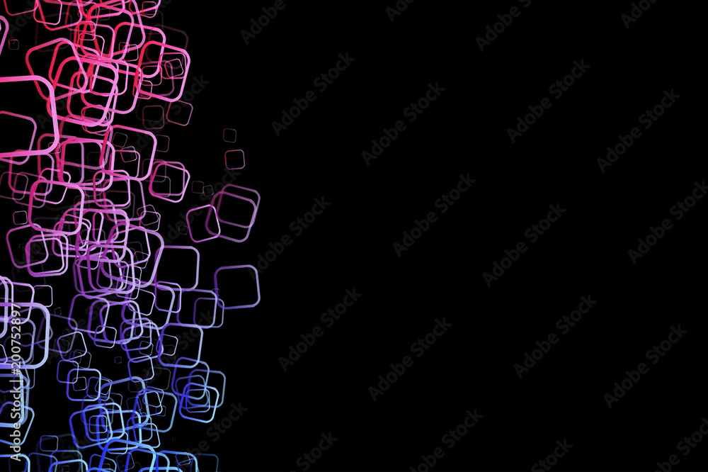 Aufkleber abstract geometrical round corners squares design. colorful window rectangles at the left side on th