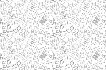 Vector furniture pattern. Furniture seamless background