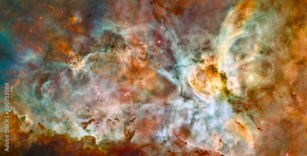 Wall mural space nebula. cosmic cluster of stars. outer space background