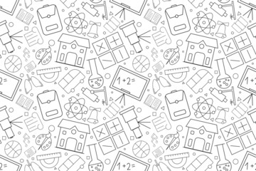 Vector school pattern. School seamless background	