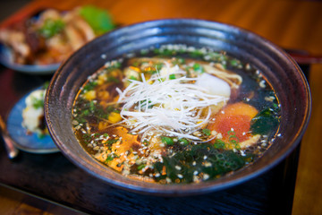 Japanese ramen with boiled egg