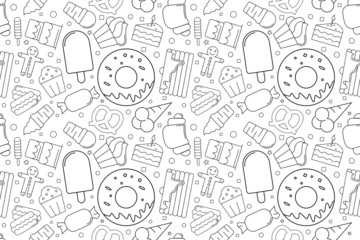 Vector sweet pattern. Sweet seamless background	