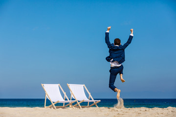 Man relaxing on beach