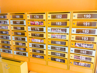 Mailboxes and Lock in Rows at Entrance