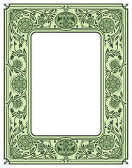 Floral Border or Frame.White Space in the Centre