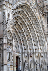 Main Entrance of the Barcelona Cathedral, Barcelona, Spain