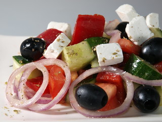 European cuisine delicious Greek salad with feta cheese