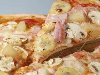 European cuisine Italian pizza with mushrooms and mushrooms