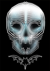 skull and bat