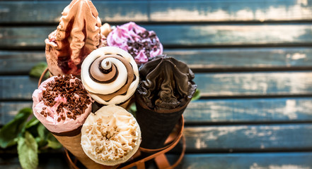 Ice cream cone in the stand