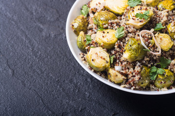 Quinoa salad with Brussels sprouts