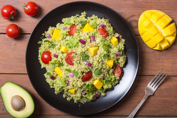 Quinoa salad with guacamole