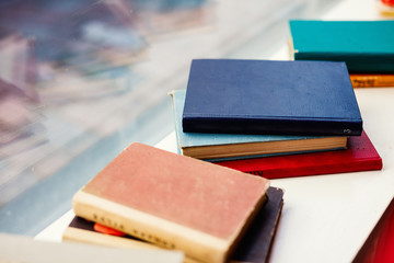 Old books at flea market