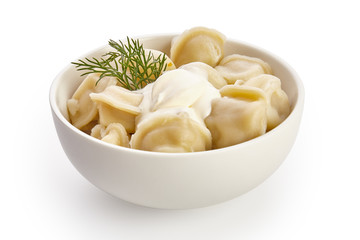 Bowl with tasty dumplings