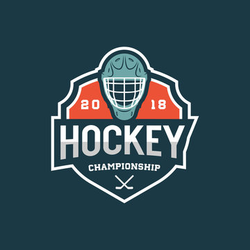 hockey logo. sport emblem vector illustration