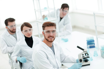 Fototapeta premium promising young scientists in the laboratory