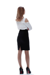Fototapeta premium back view of beautiful business woman.