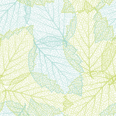 Seamless nature background with  leaves 