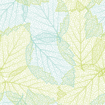 Seamless nature background with  leaves 