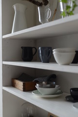 Obraz na płótnie Canvas interior, kitchen , cups , plates 