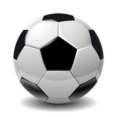 Football, soccer ball isolated on white background. Soccer football ball 3D realistic object for your business project. Football soccer ball Vector Illustration