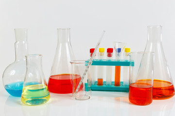 Equipment for medical research on a white background