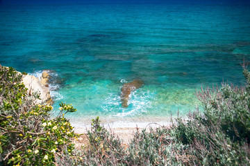 Obraz premium Pure sea water. Beautiful sea in Hersonissos on Crete. Greece