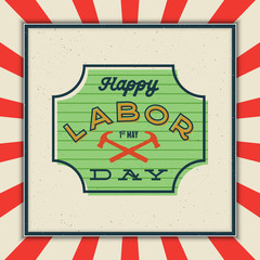labor day badge. international workers day vector Illustration
