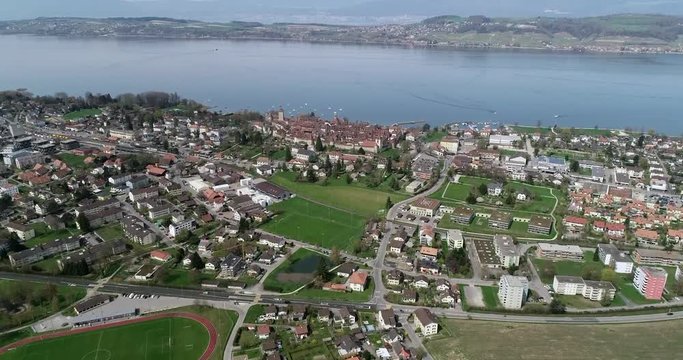 Anflug Murten, Schweiz