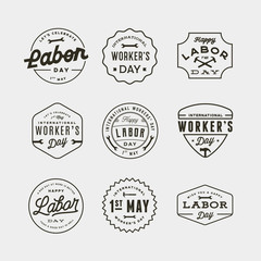 set of labor day badges. international workers day vector Illustration