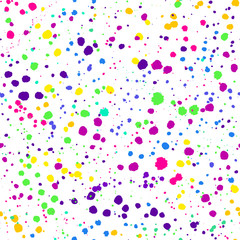 Seamless paint  background with drops and splashes,  bright watercolor pattern  