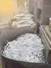Close up of paper from the shredder