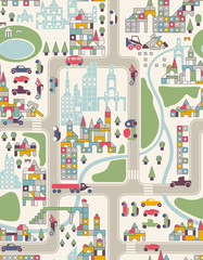 toy city and roads, map, cars © Дарья Березина