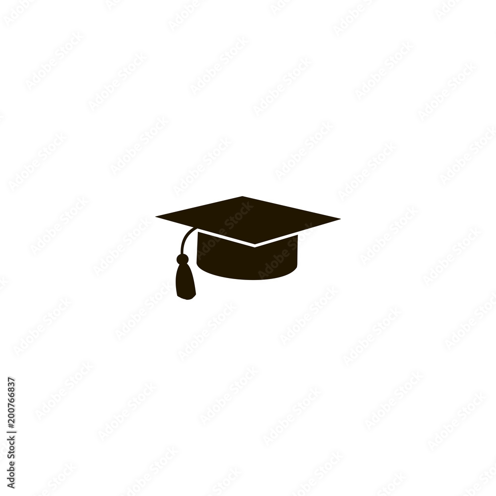 Wall mural graduation hat icon. sign design