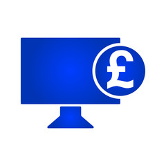 Electronic money icon. Monitor icon