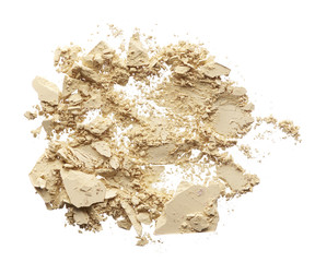 Obraz premium Crushed texture of gently yellow eye shadow or powder