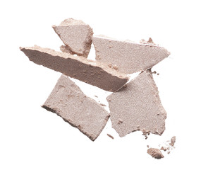 Crushed texture of light beige eye shadow or powder