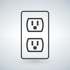 Illustration of a 110v power outlet isolated on a modern background.