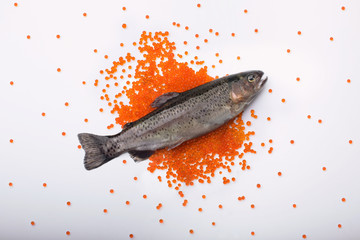 Trout with caviar