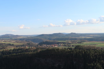 Fototapeta premium Abendstimmung im Elbsandsteingebirge