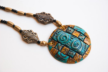 Egyptian gold turquoise necklace. Egypt fashion handmade jewellery.